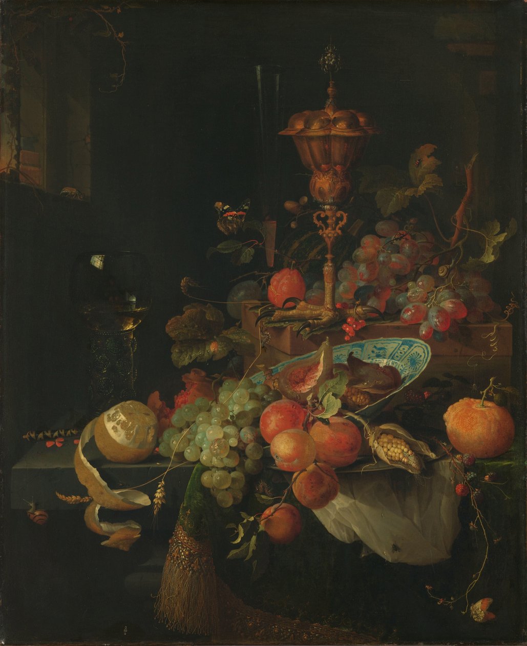 Still Life with Fruit and a Beaker on a Cock