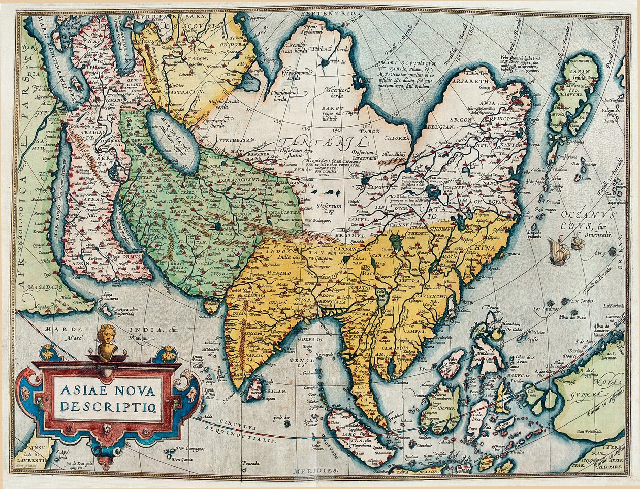 Description of the Asian continent, Geography map from 