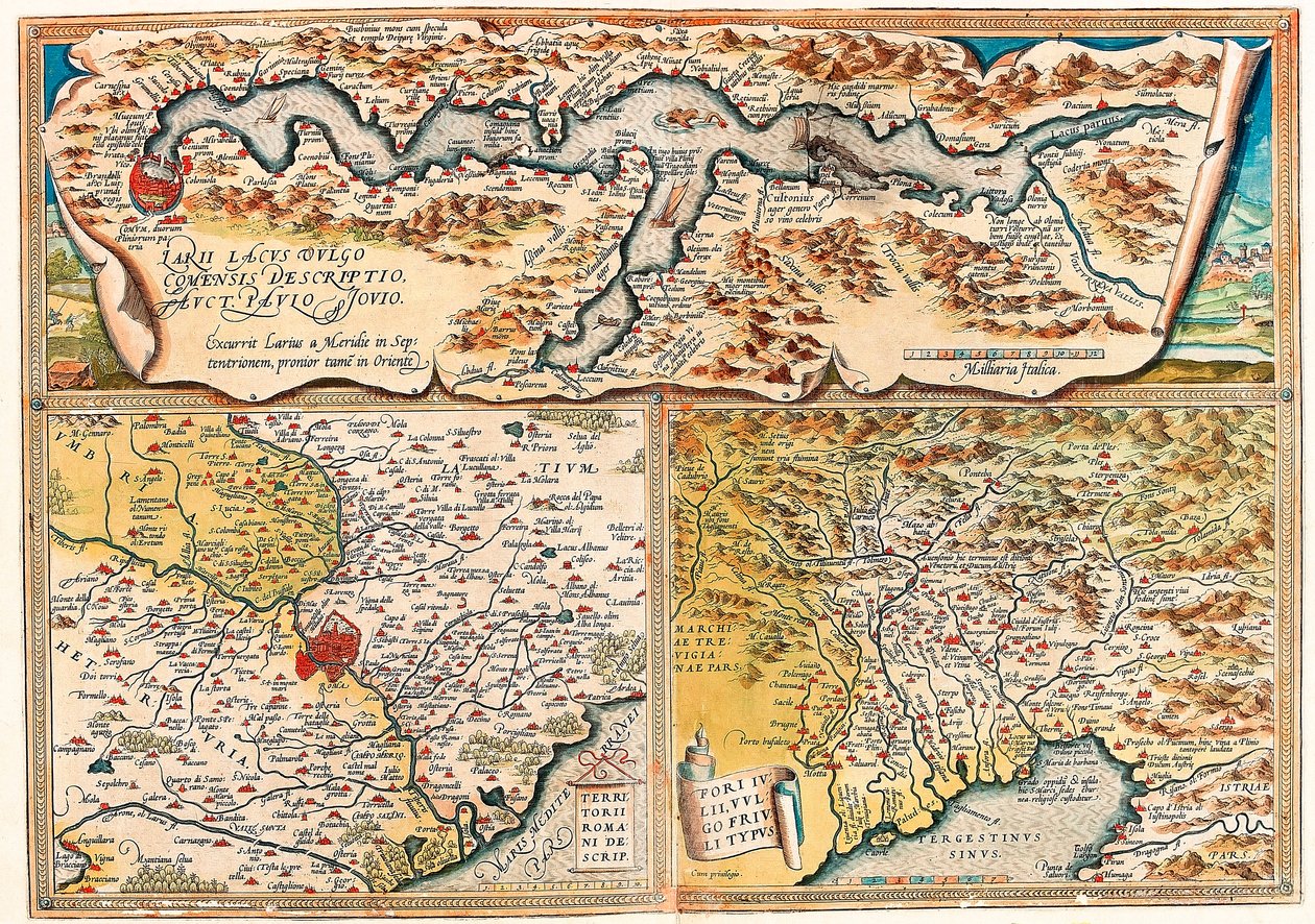 Larii Lacus Vulgo Tertorii Romani Fori Iulii. Geography Map of Northern Italy from 