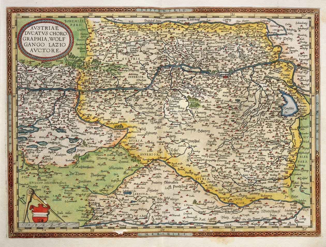 Map of Austria, from Theatrum Orbis Terrarum by Abraham Ortelius