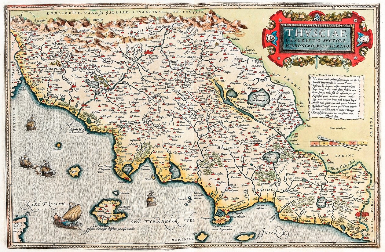 Geography map of Tuscany from 