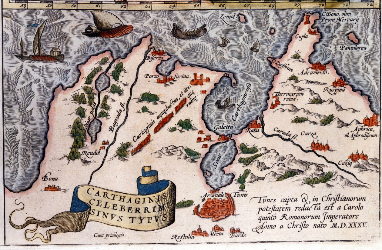 Tunis - Atlas of Abraham Ortelius, Antwerp by Abraham Ortelius