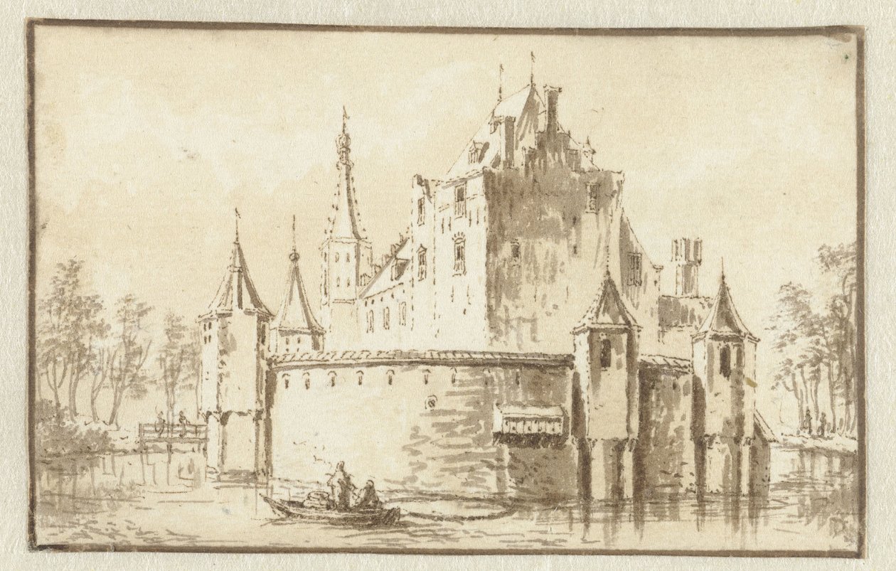 The House Ter Does near Leiden, Seen from the Left by Abraham Rademaker