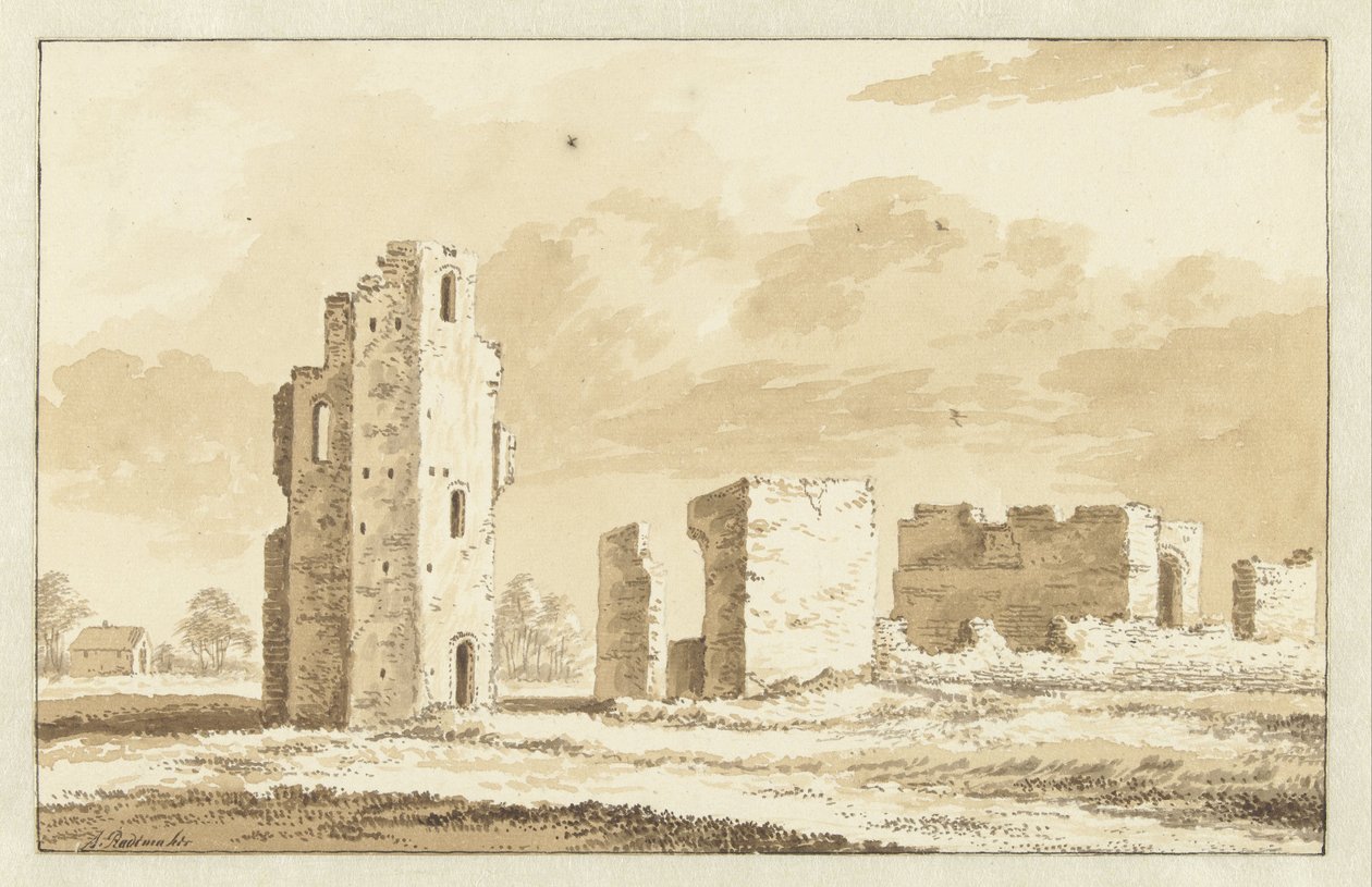 Ruins of Oostvoorne Castle by Abraham Rademaker