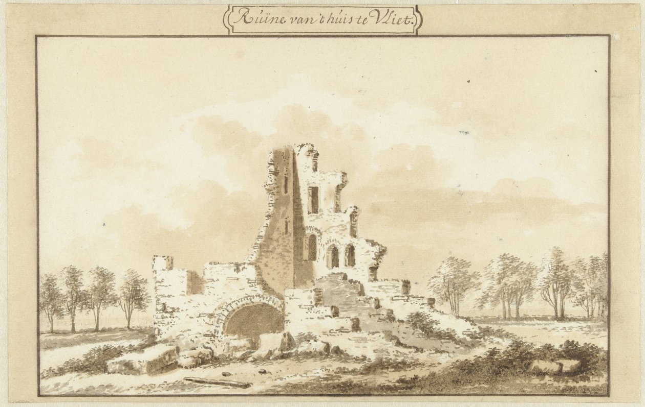 Ruins of the House at Vliet, in the Lopikkerwaard by Abraham Rademaker