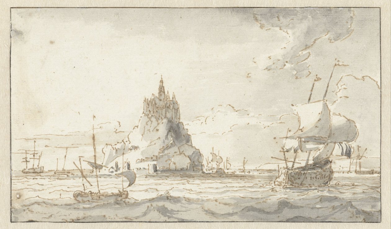 View of Mont-St.Michel by Abraham Storck