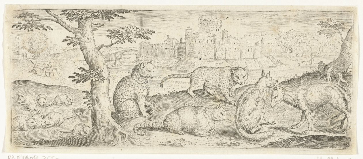 Rats, Cats, and Foxes by Abraham de Bruyn (possibly)