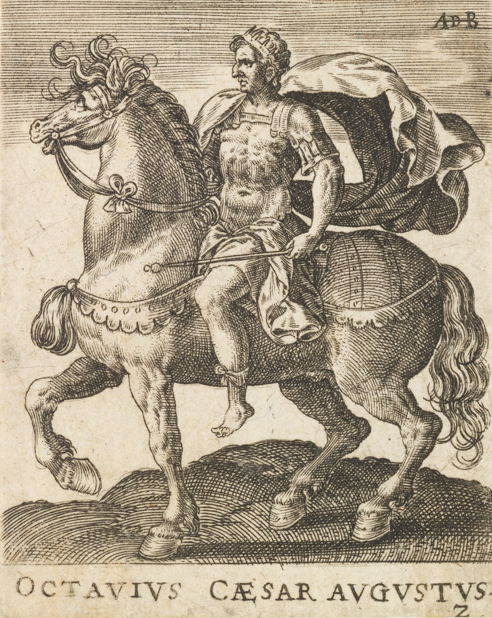 Octavius Caesar Augustus (from Twelve Caesars on Horseback) by Abraham de Bruyn