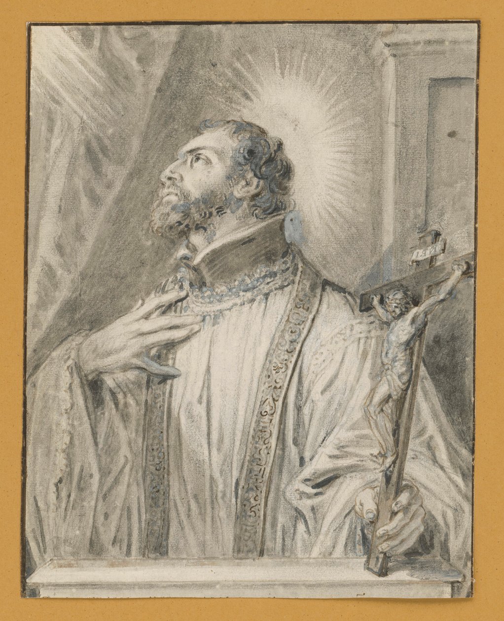 Bust of a Saint with Crucifix in Left Hand by Abraham van Diepenbeeck