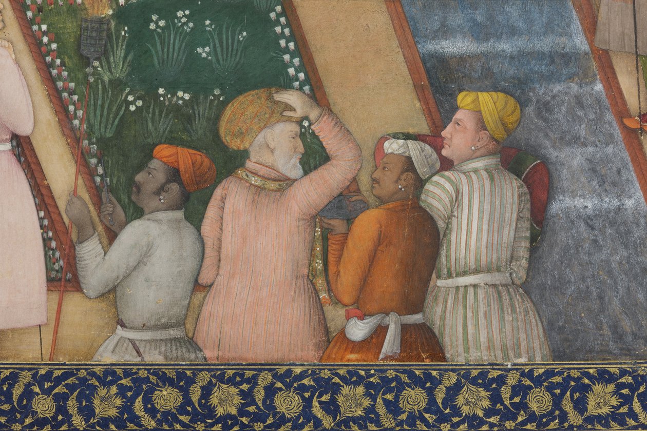 Emperor Jahangir with Holy Men in a Garden (detail)