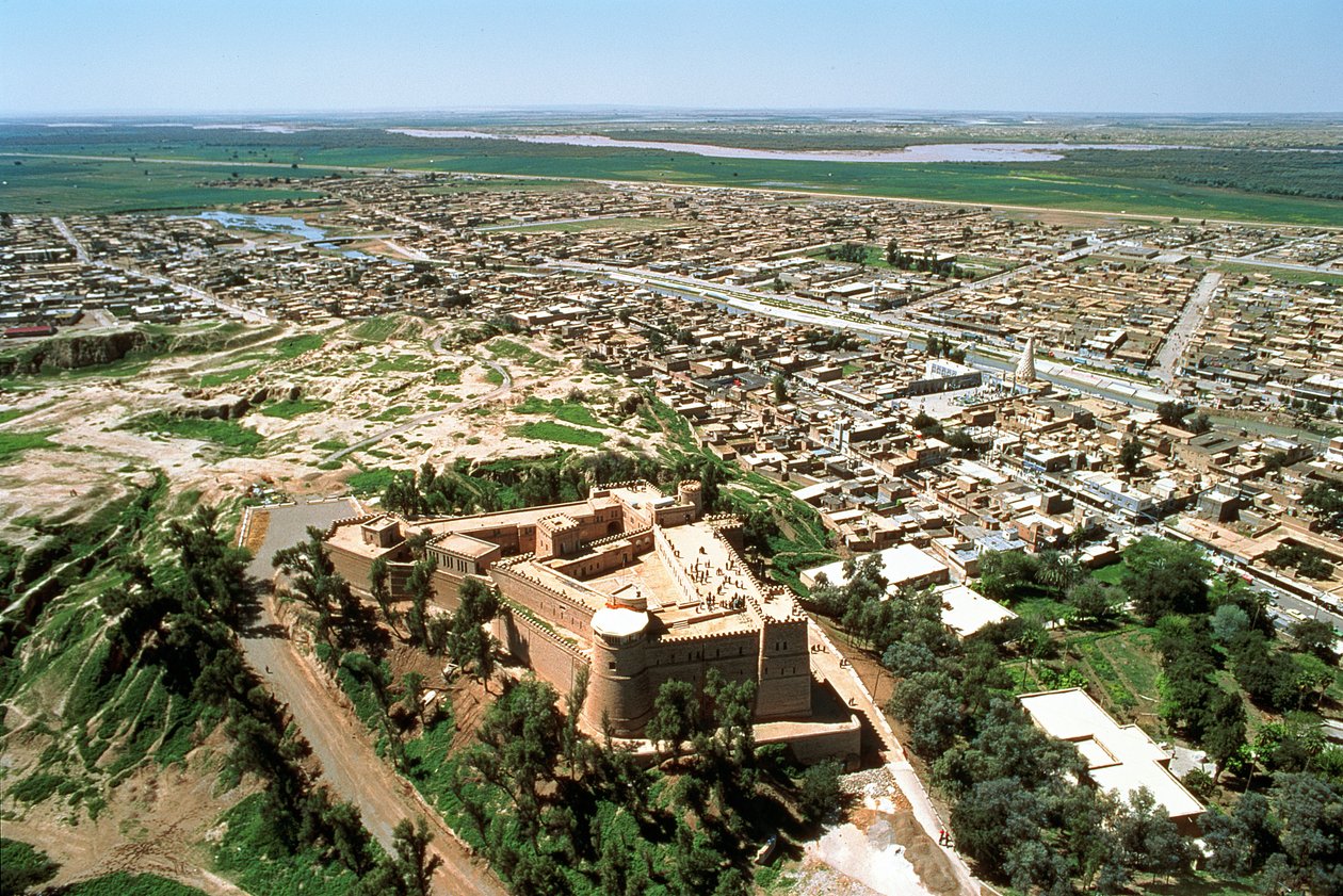 Aerial view of the town, restored by the Achaemenids after its ...