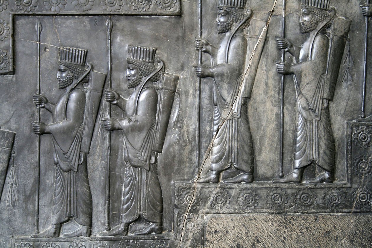 Wall Carving Depicting the Royal Guard, Tachara, Persepolis, c.6th-5th Century BC by Achaemenid