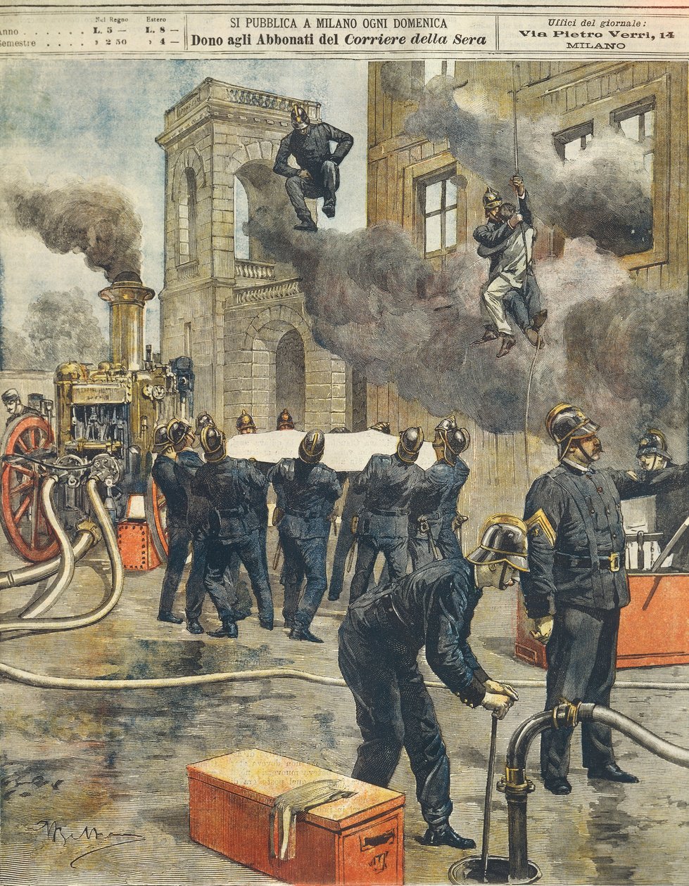 Italian Firemen's congress and demonstration at Arena in Milan, by ...