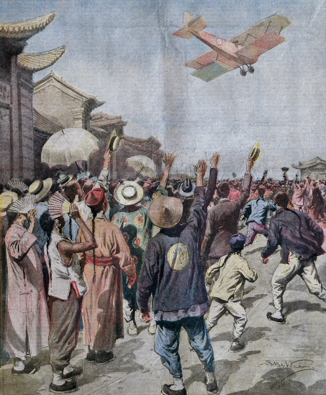 Lieutenant Arturo Ferrarin, participant in Rome-Tokyo raid, arriving ...