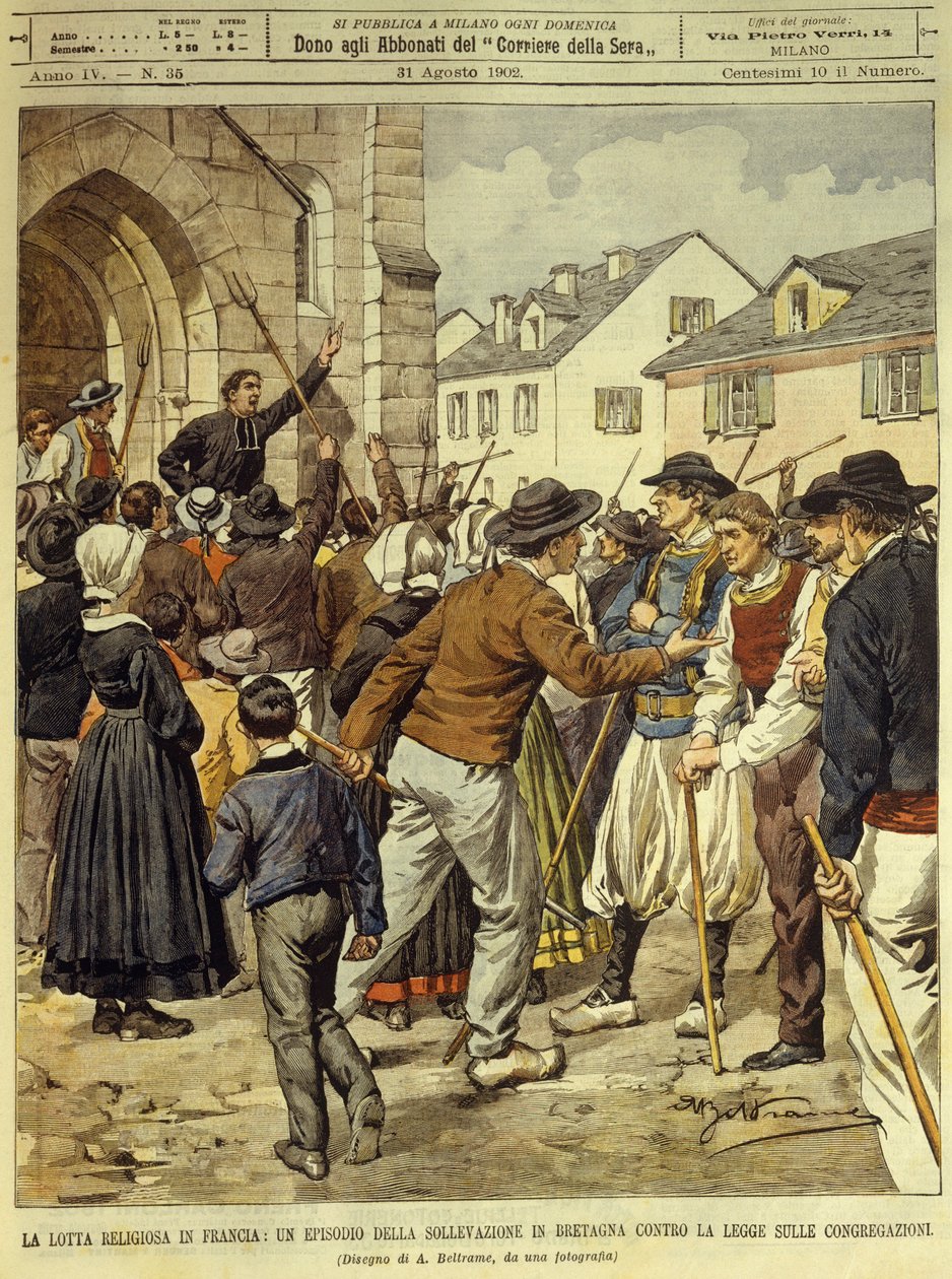 Religious struggle in France, April 13 by Achille Beltrame