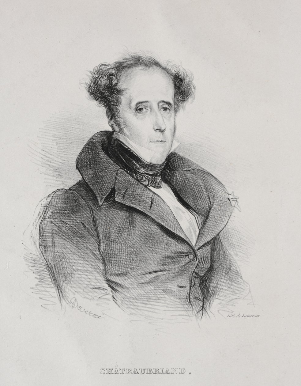 François René Auguste Vicomte de Chateaubriand by Achille Devéria