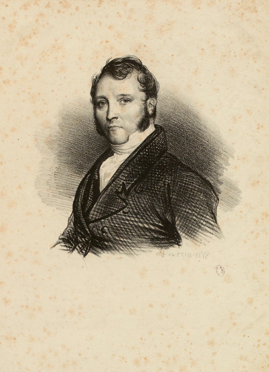 Portrait of an Unknown Man with Sideburns by Achille Devéria