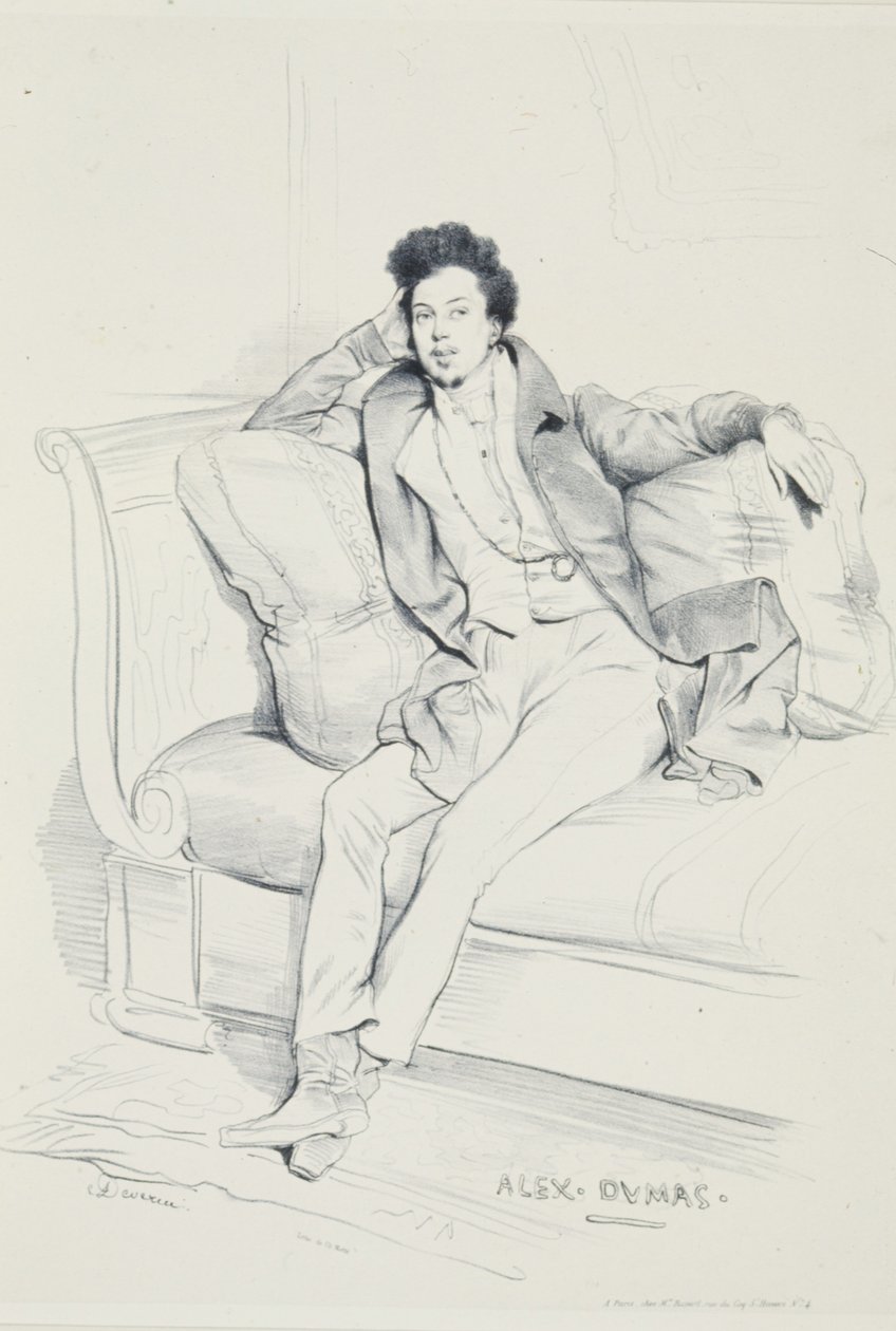 Portrait of Alexander Dumas by Achille Devéria