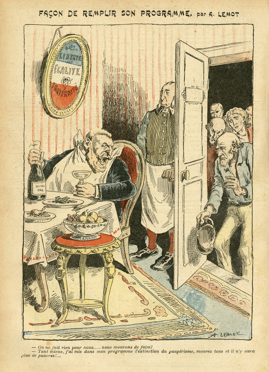 How to Fulfill His Program - Social, Misery, Gastronomy Cook, Socialism - Jaures Jean, Depute, Homemans - Food Metaphor, Opposition/Association by Achille Lemot