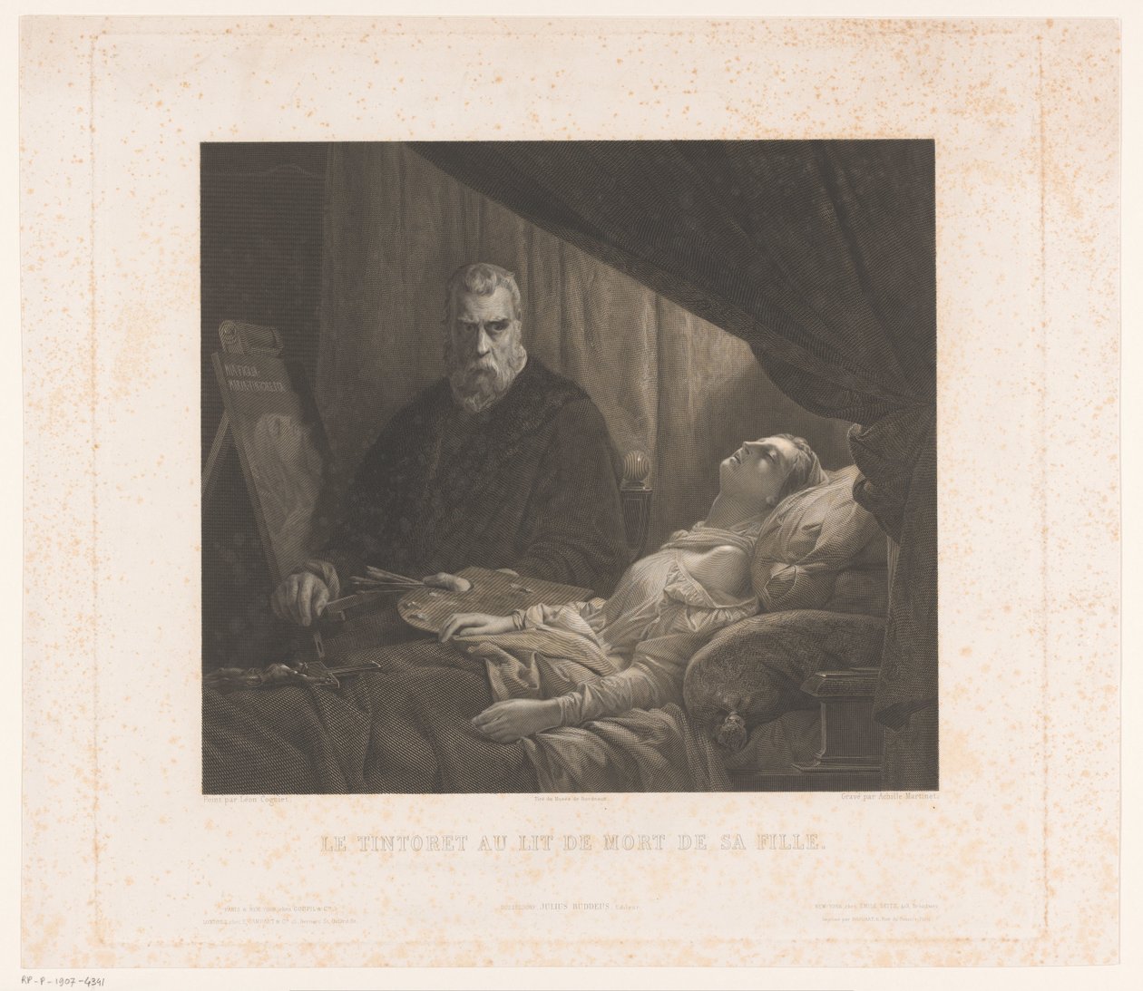 Il Tintoretto Portrays His Daughter on Her Deathbed by Achille Louis Martinet