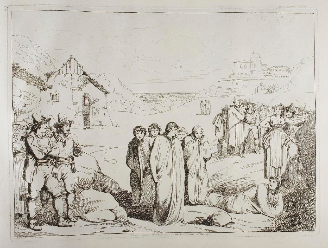 Sack Race in the Outskirts of Rome by Achille Pinelli