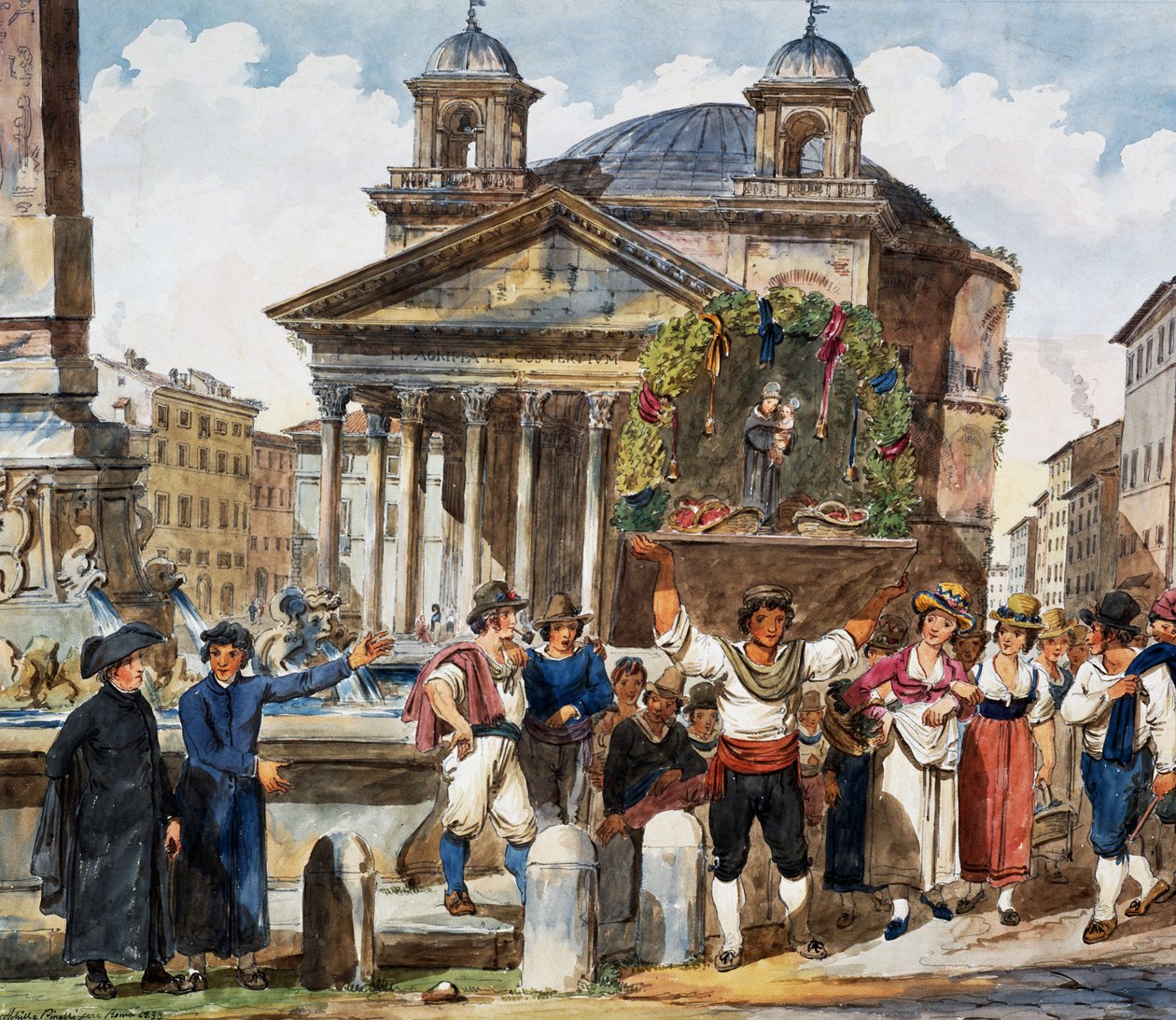 Strawberry festival at Pantheon in Rome by Achille Pinelli