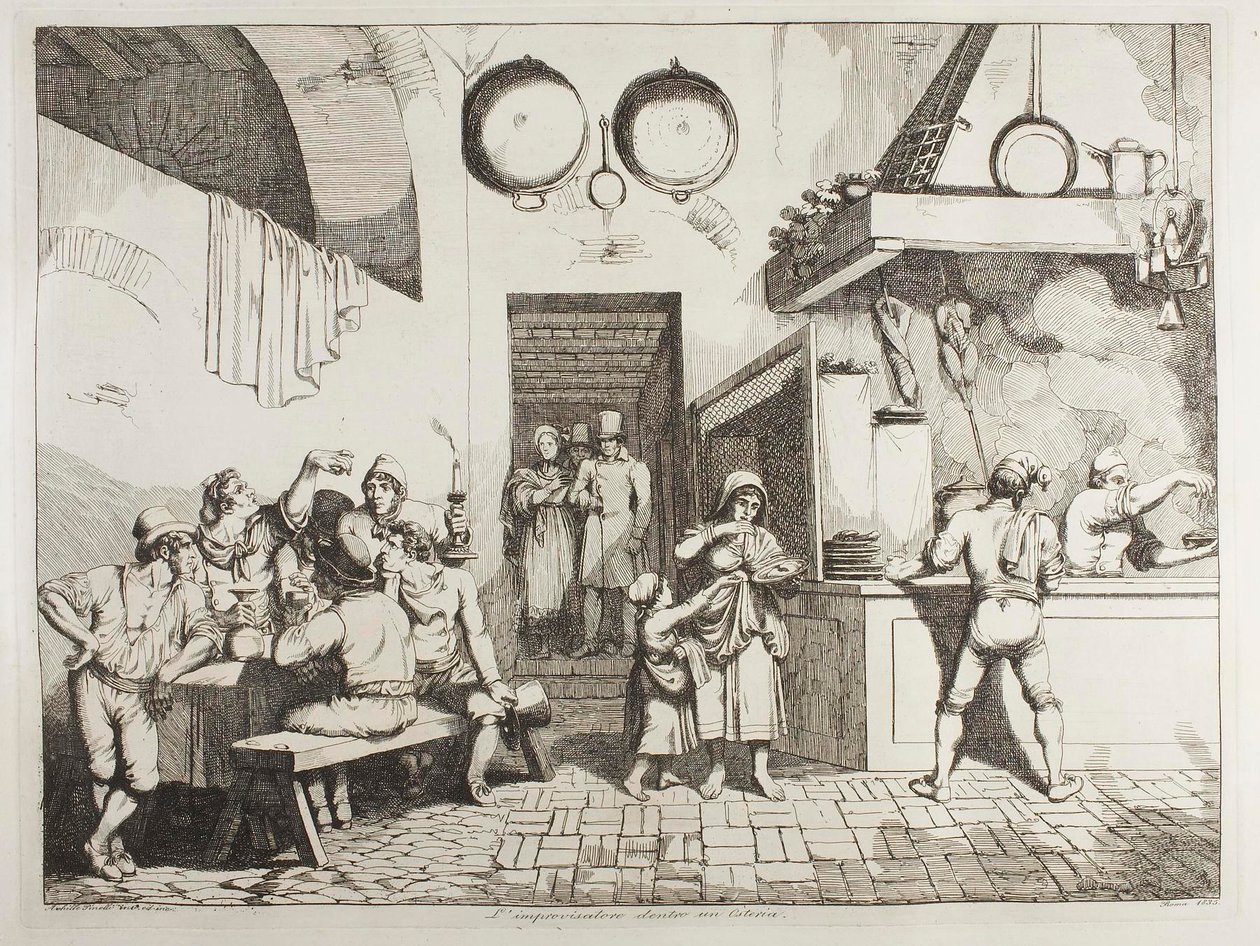 The Improviser in an Osteria by Achille Pinelli