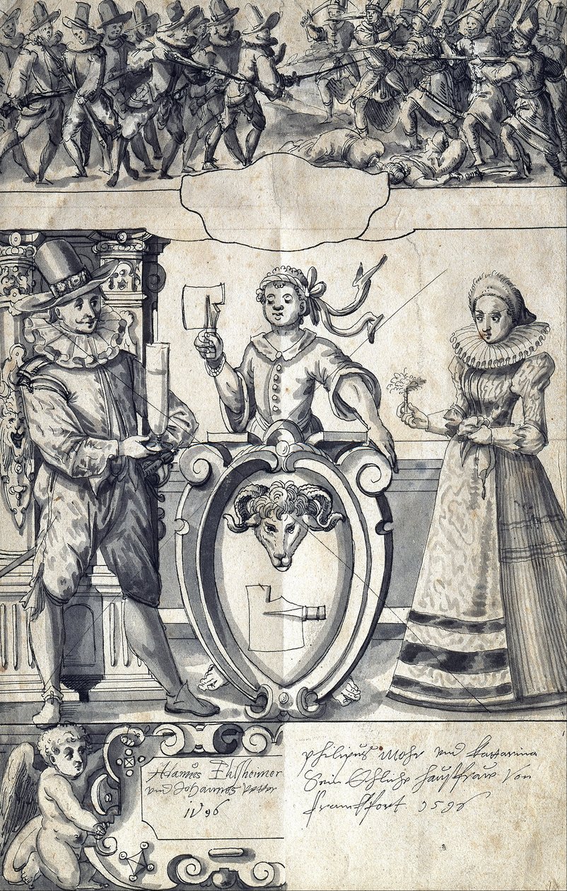 Cartoon for the Frankfurt Butcher Philipp Mohr and his Wife Catherine by Adam Elsheimer