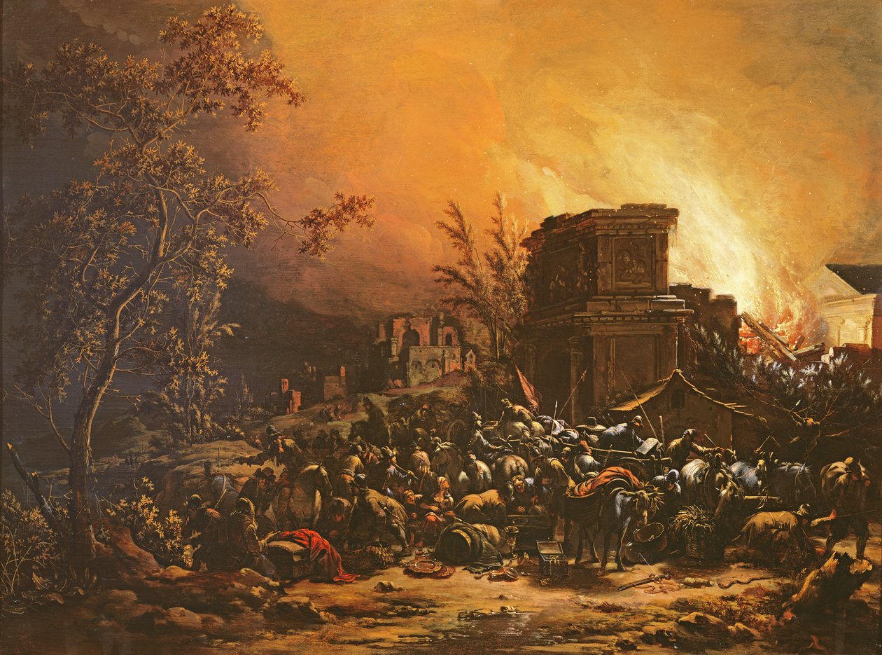 Night Pillaging Scene by Adam Colonia: Buy fine art print