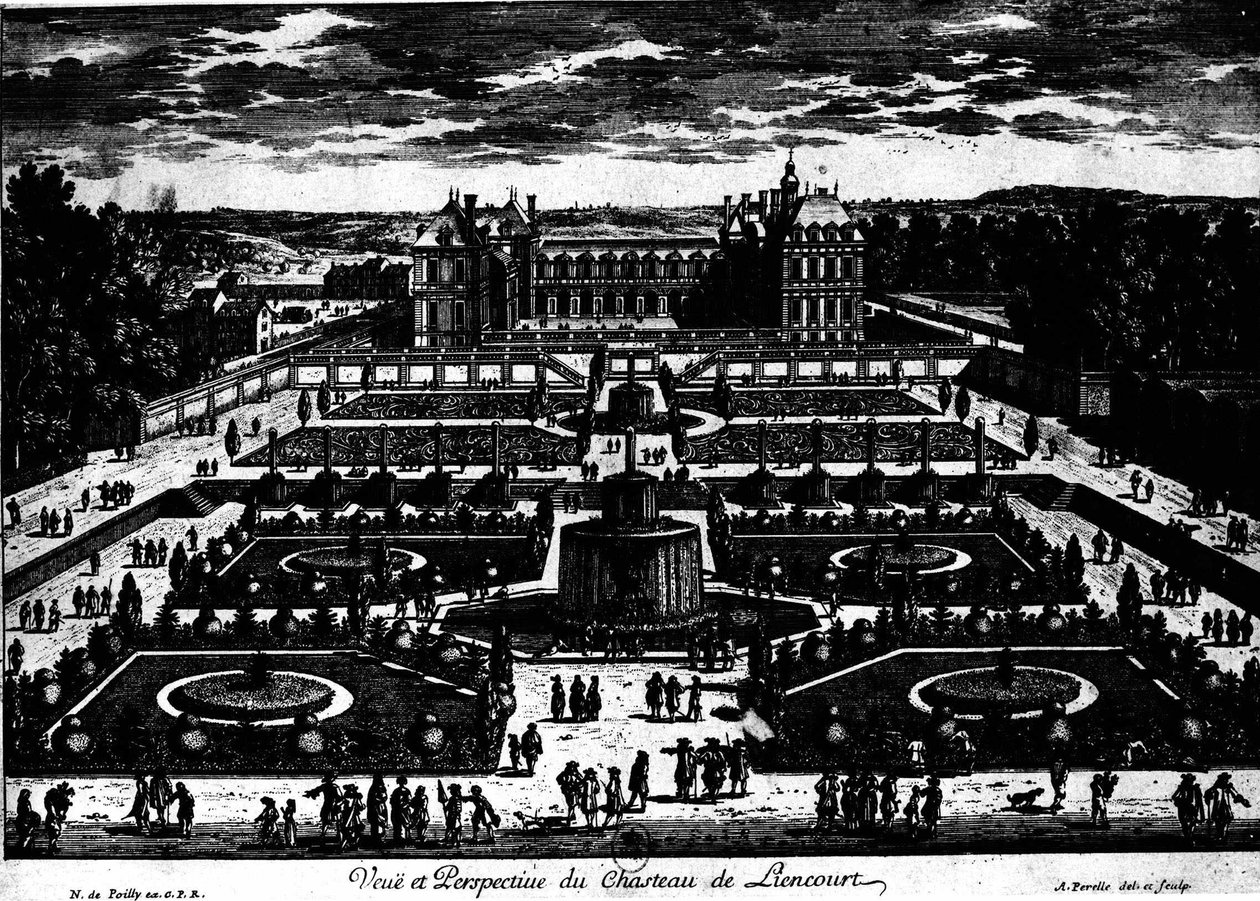 Château de la Rochefoucauld in Liancourt; Drawing by Perelle by Adam Perelle