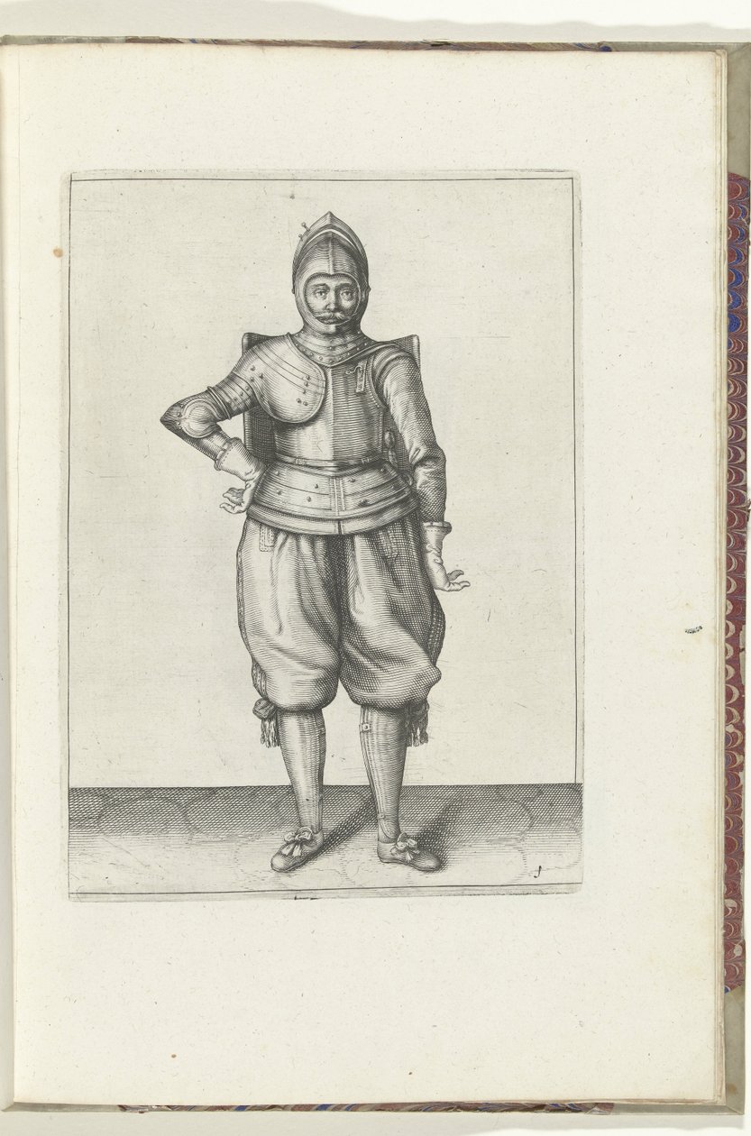 The Exercise with the Targe and Rapier: The Soldier at Rest with the Targe on His Back (No. 1), 1618 by Adam van Breen