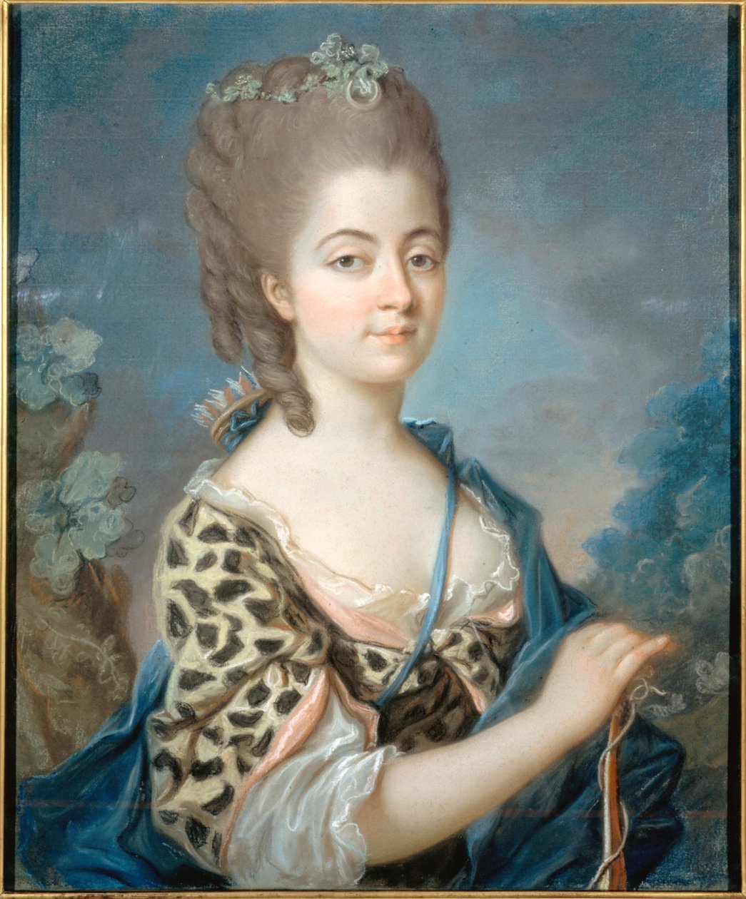 Portrait of Marie-Aurore de Saxe as Diana by Adelaide Labille-Guiard