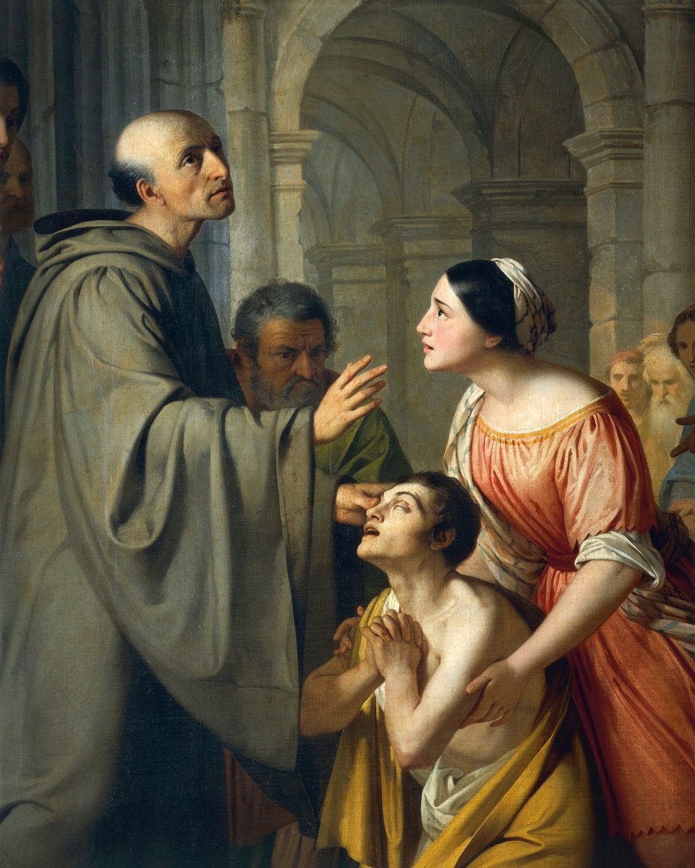 St Mauro Abbot Giving Sight to Young Blind Man by Adeodato Malatesta or Malatesti