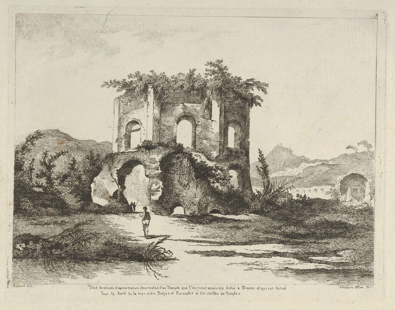 View of a temple dedicated to Diana from Different views drawn from nature by Adélaide Allou