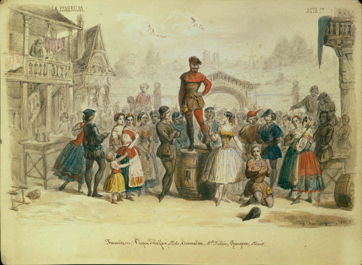 Stage Design for the Ballet La Esmeralda by C. Pugni by Adolf Charlemagne