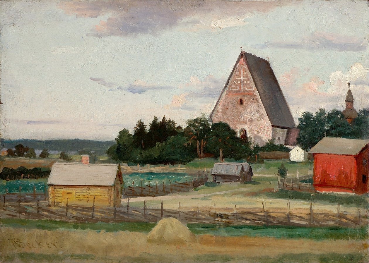 Lohja Church, Sketch by Adolf von Becker