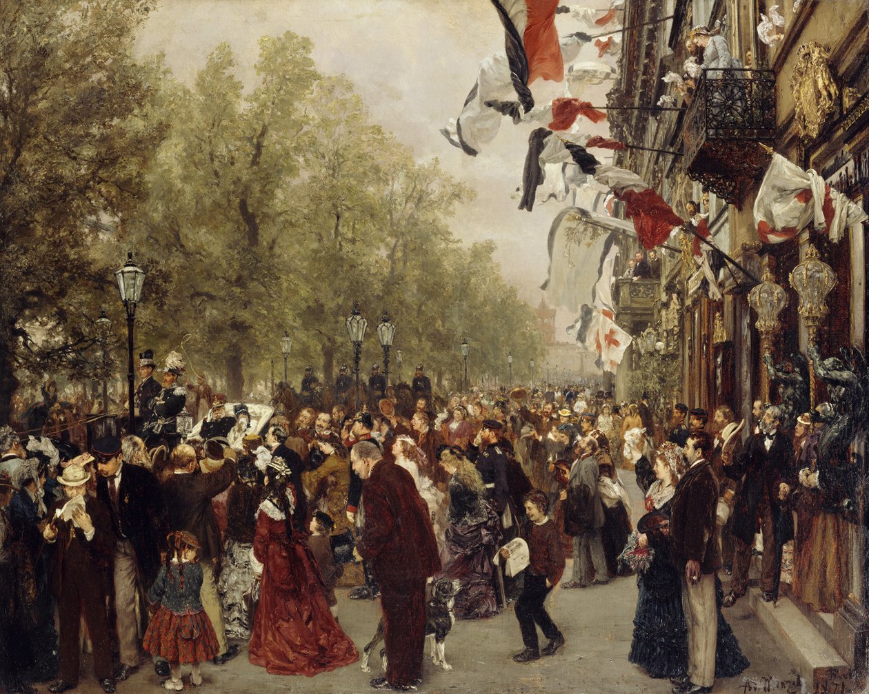 Departure of King Wilhelm I for the Army on 31 July 1870 by Adolph Menzel