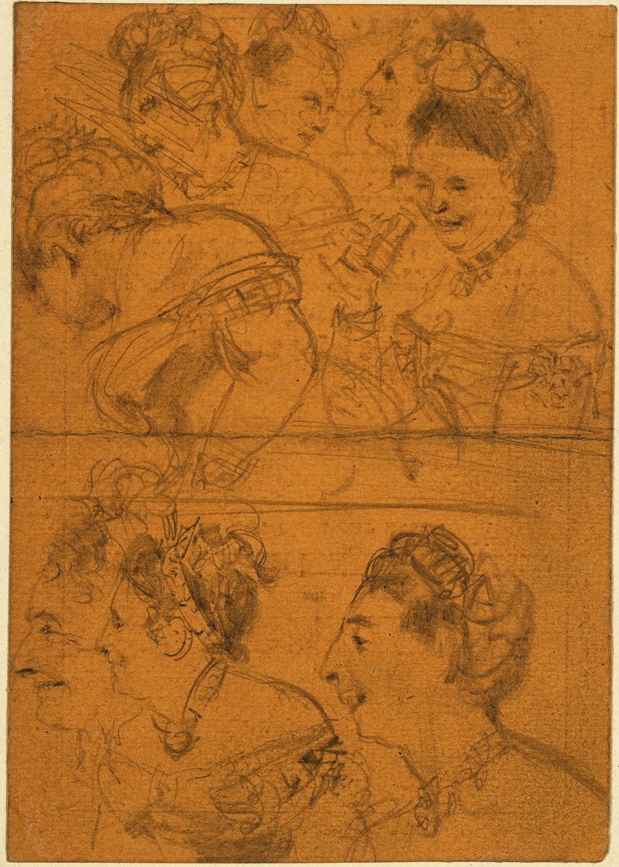 Eight Sketches of Theatergoers by Adolph Menzel