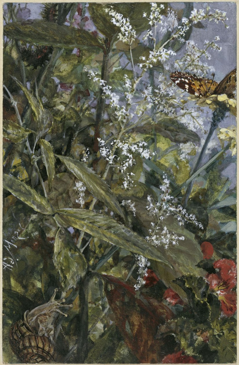 Flowers with a Butterfly and Snail. From the "Children