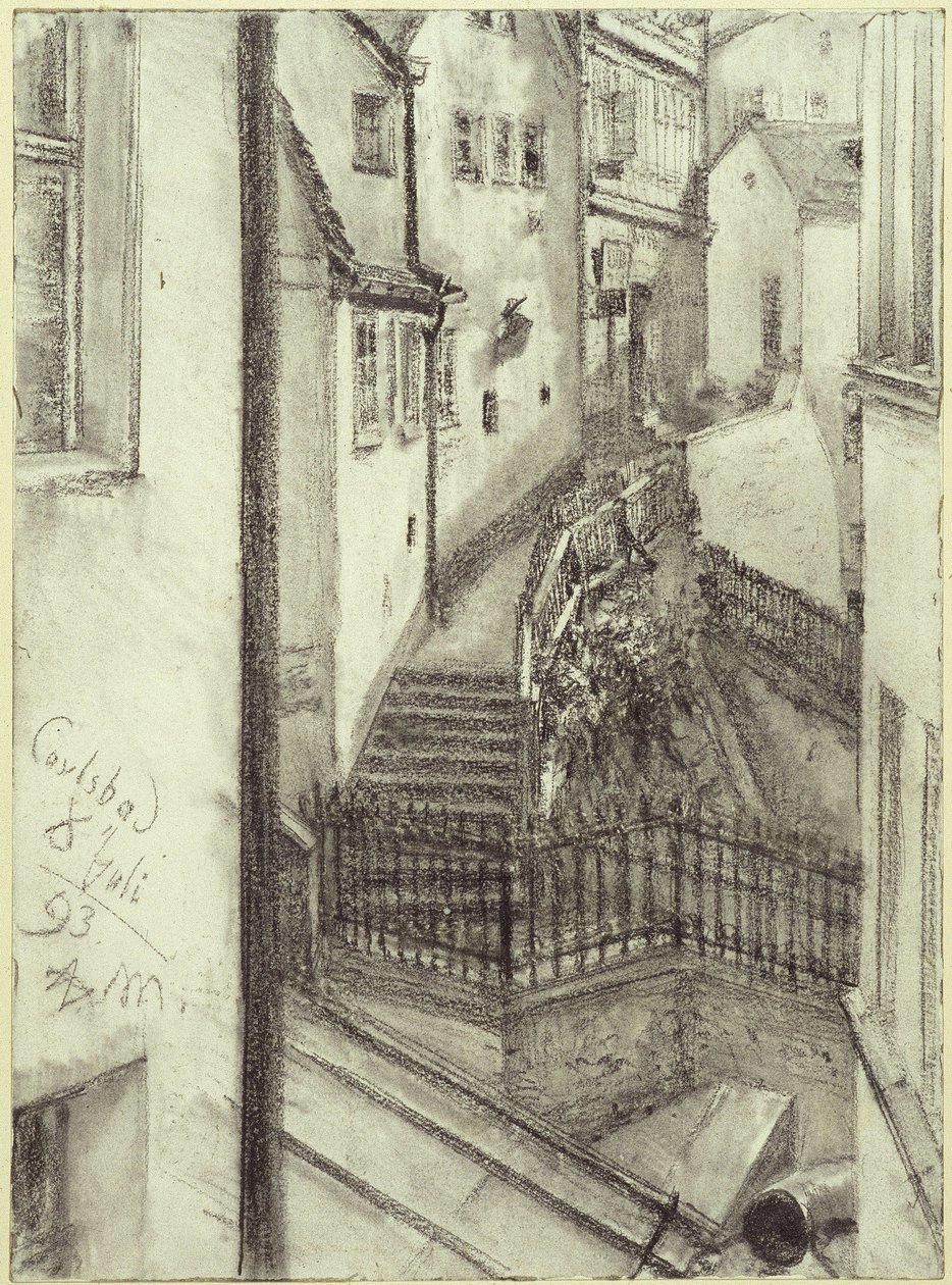 The Stairs in Karlsbad by Adolph Menzel