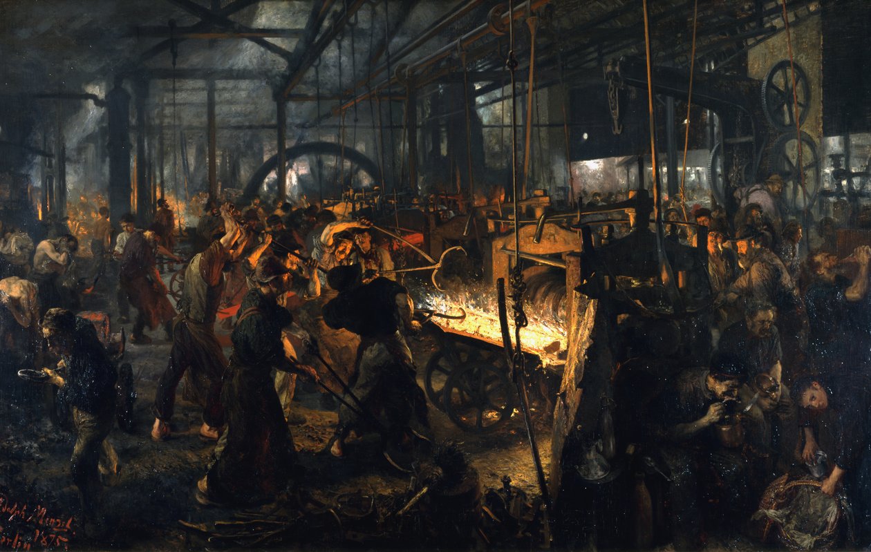 Iron Rolling Mill (Modern Cyclops) by Adolph Menzel