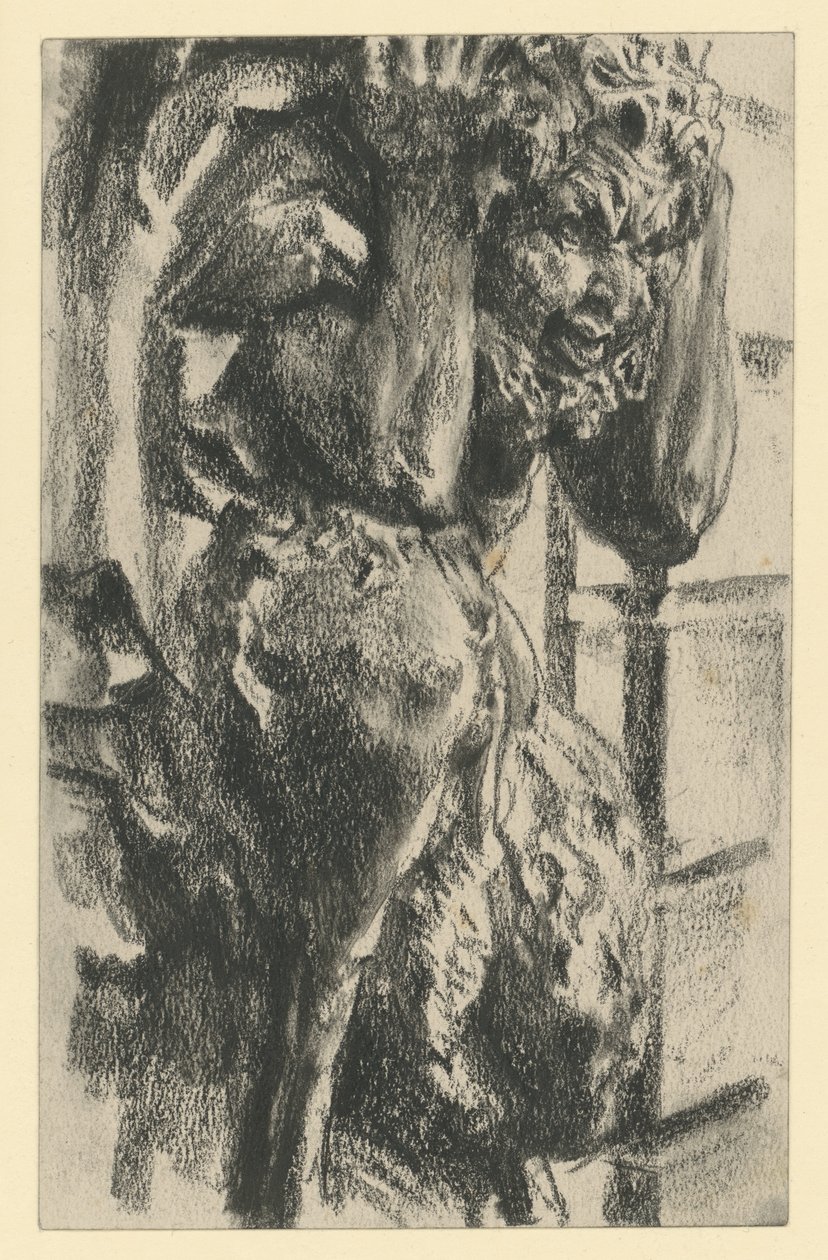 Faun as Atlas at the Northeast Arch Gallery of the Zwinger in Dresden by Adolph Menzel