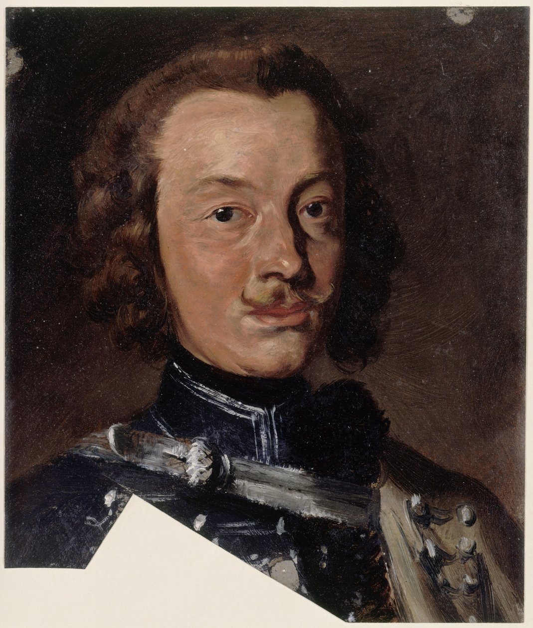 Friedrich Wilhelm Freiherr von Seydlitz-Kurzbach, Prussian Cavalry General, Squadron Chief of the Hussar Regiment No. 4, (detail of the Dolman Lacing); Head to the right, looking straight ahead by Adolph Menzel