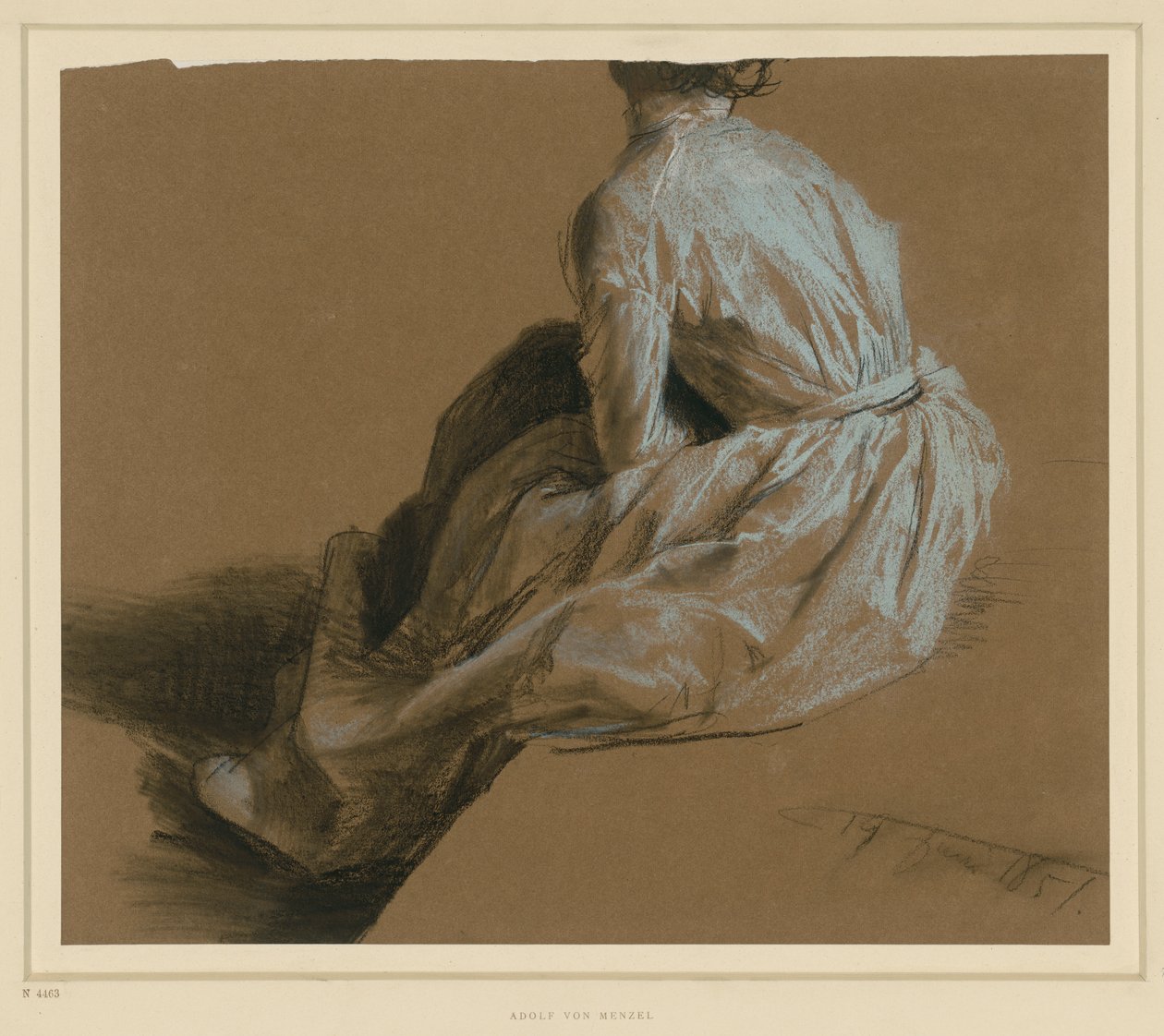 Study of a Seated Lady from the Back by Adolph Menzel