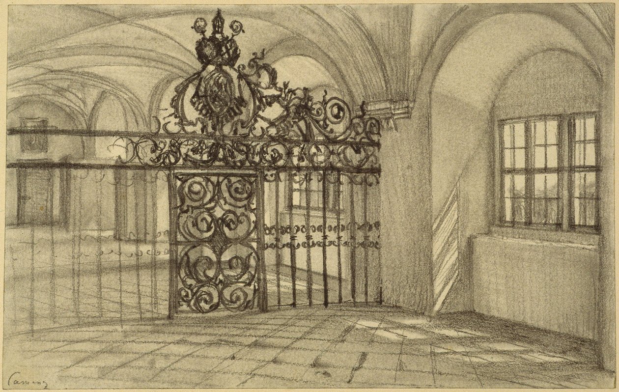 Vaulted Hall in the Monastery at Kamenz by Adolph Menzel