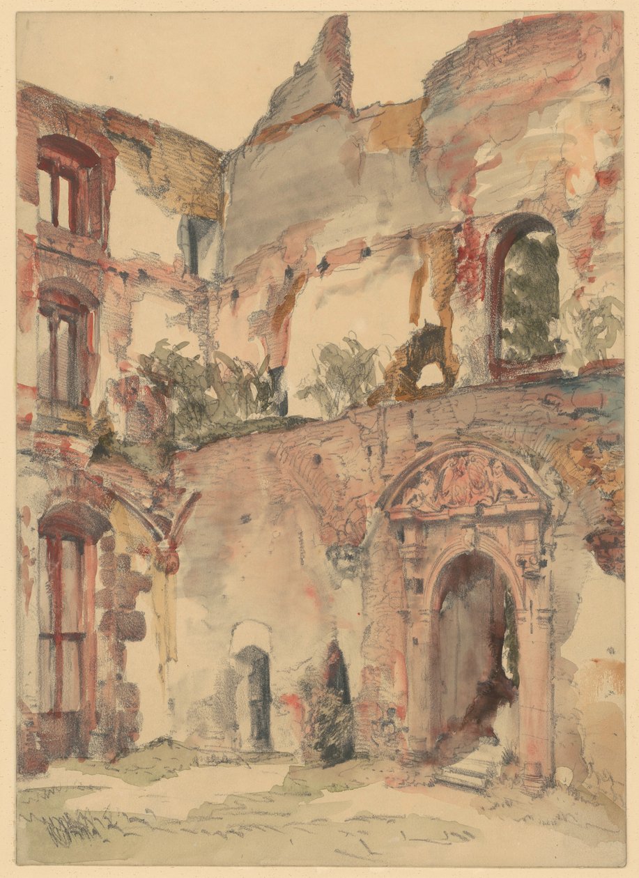In the Ruins of Heidelberg Castle by Adolph Menzel