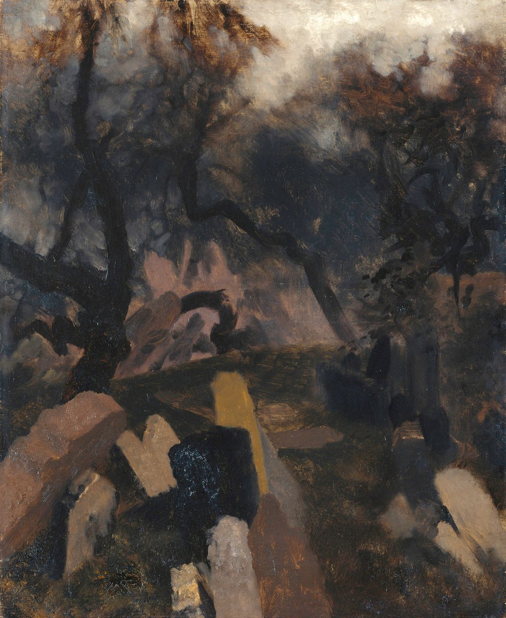 Jewish Cemetery in Prague by Adolph Menzel