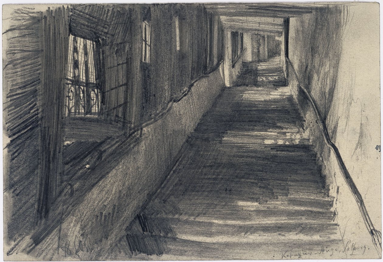 Capuchin Stairs in Salzburg by Adolph Menzel