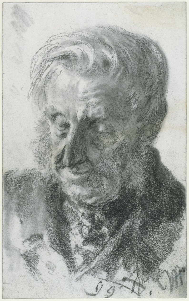 Head of an Old Man by Adolph Menzel