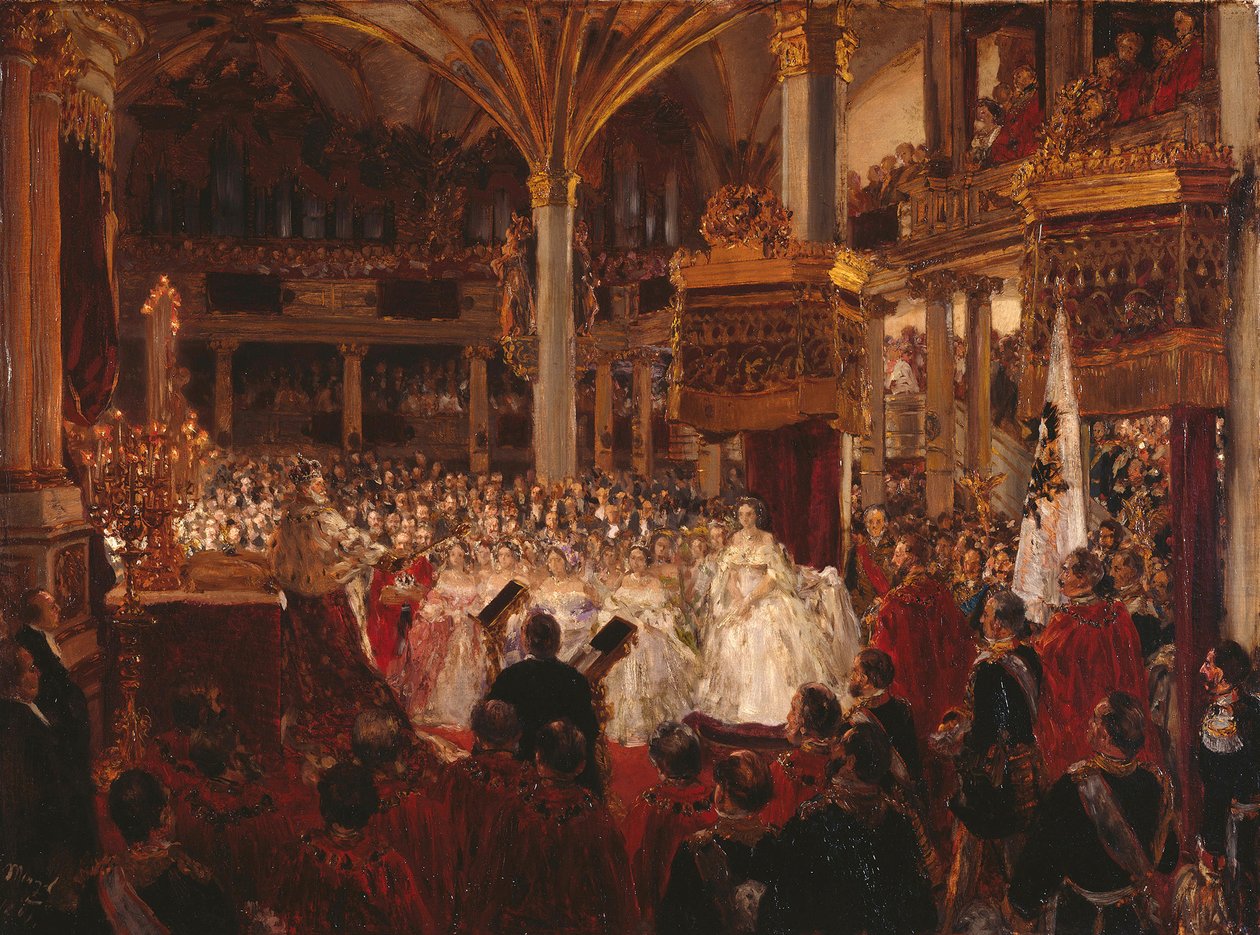 Coronation of King Wilhelm I in Königsberg (Sketch) by Adolph Menzel